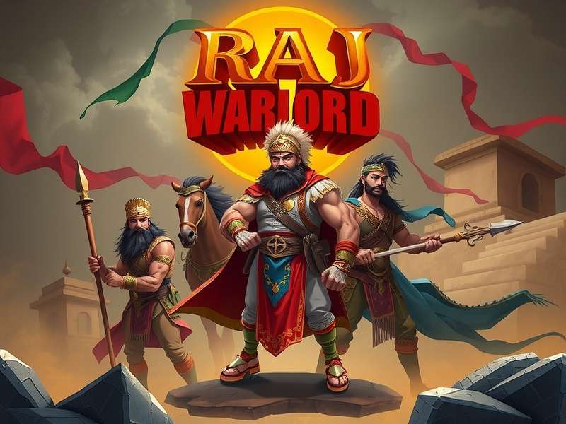 Raj Warlord Game Banner Showcasing Indian Warriors